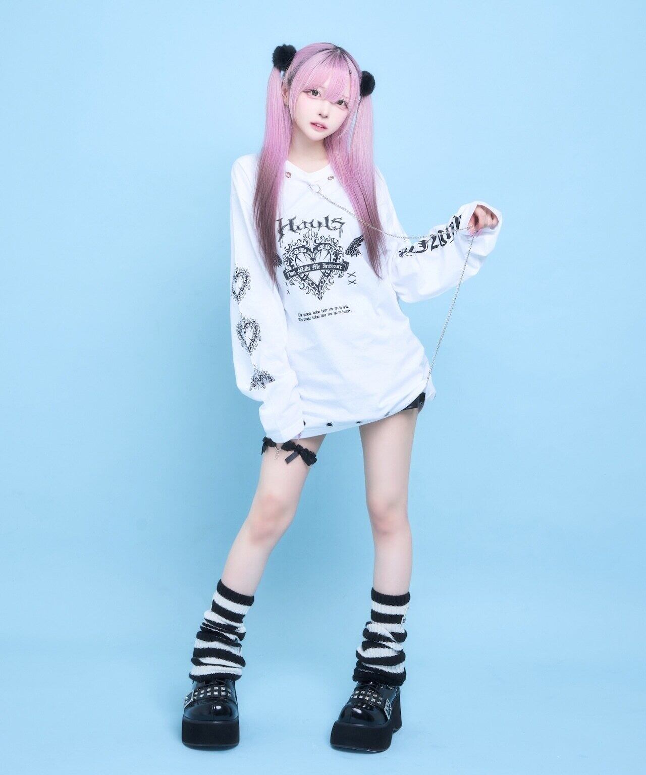 はうるず hauls ご主人様リードBIGロンTEE Tシャツ ホワイト ご主人様リードBIGロンTEE | Hauls