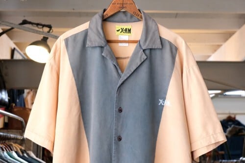 90's X-AM color-block panel rayon open-collar Shirt | GARYO