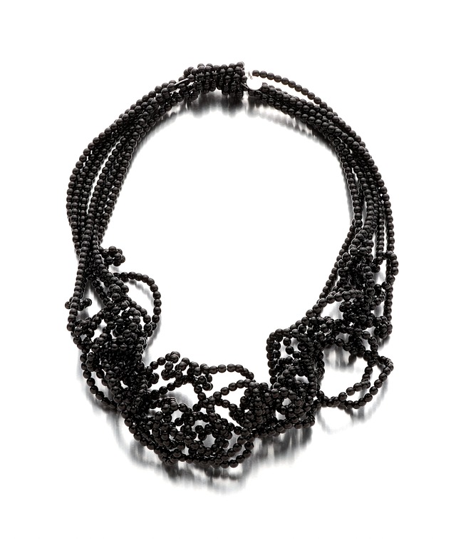 【Ricca (リッカ)】 6連 ストレッチネックレス ( ブラック)