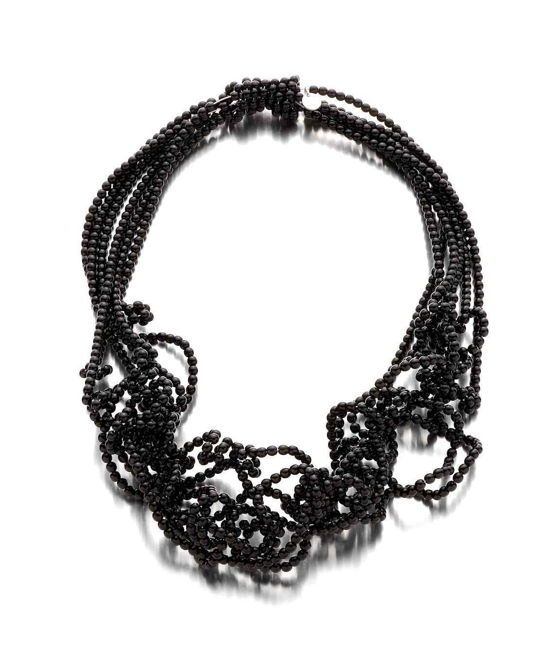 【Ricca (リッカ)】 6連 ストレッチネックレス ( ブラック)