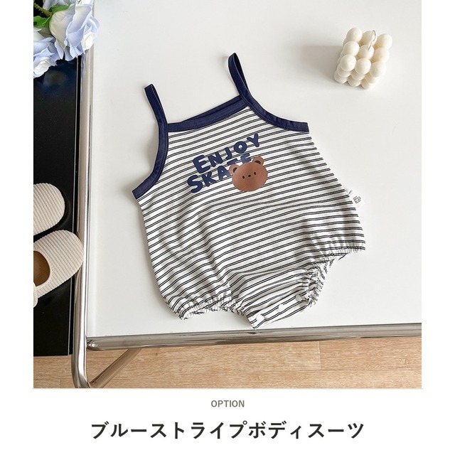 【BABY】ジョイクッキーくまキャミソールロンパース - 2