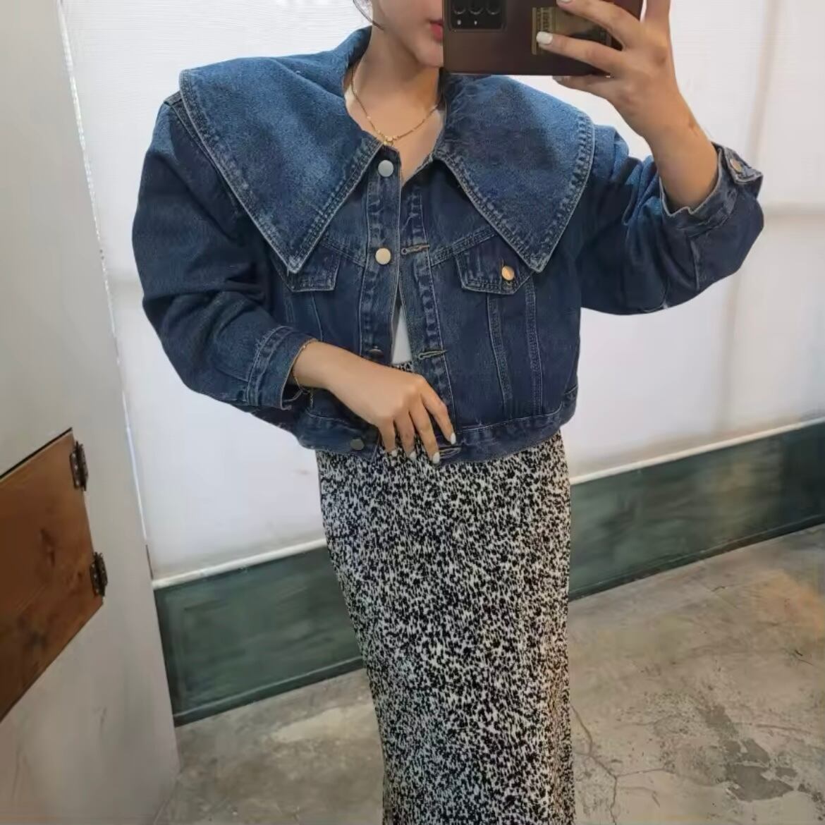 ビッグカラーデニムジャケット