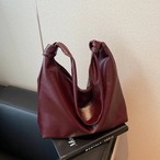 レディースバック ブラック カーキ レッド ハンドバック ３色 無地 フェイクレザー デイリーバック