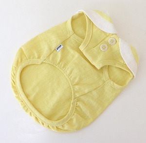 即納【chiot】パステルリネンケープトップ　イエロー