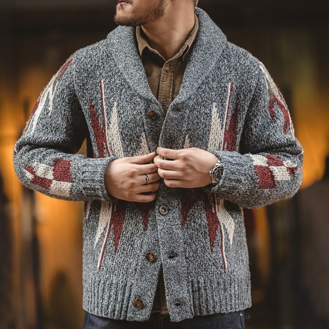 Single breast vintage knit cardigan