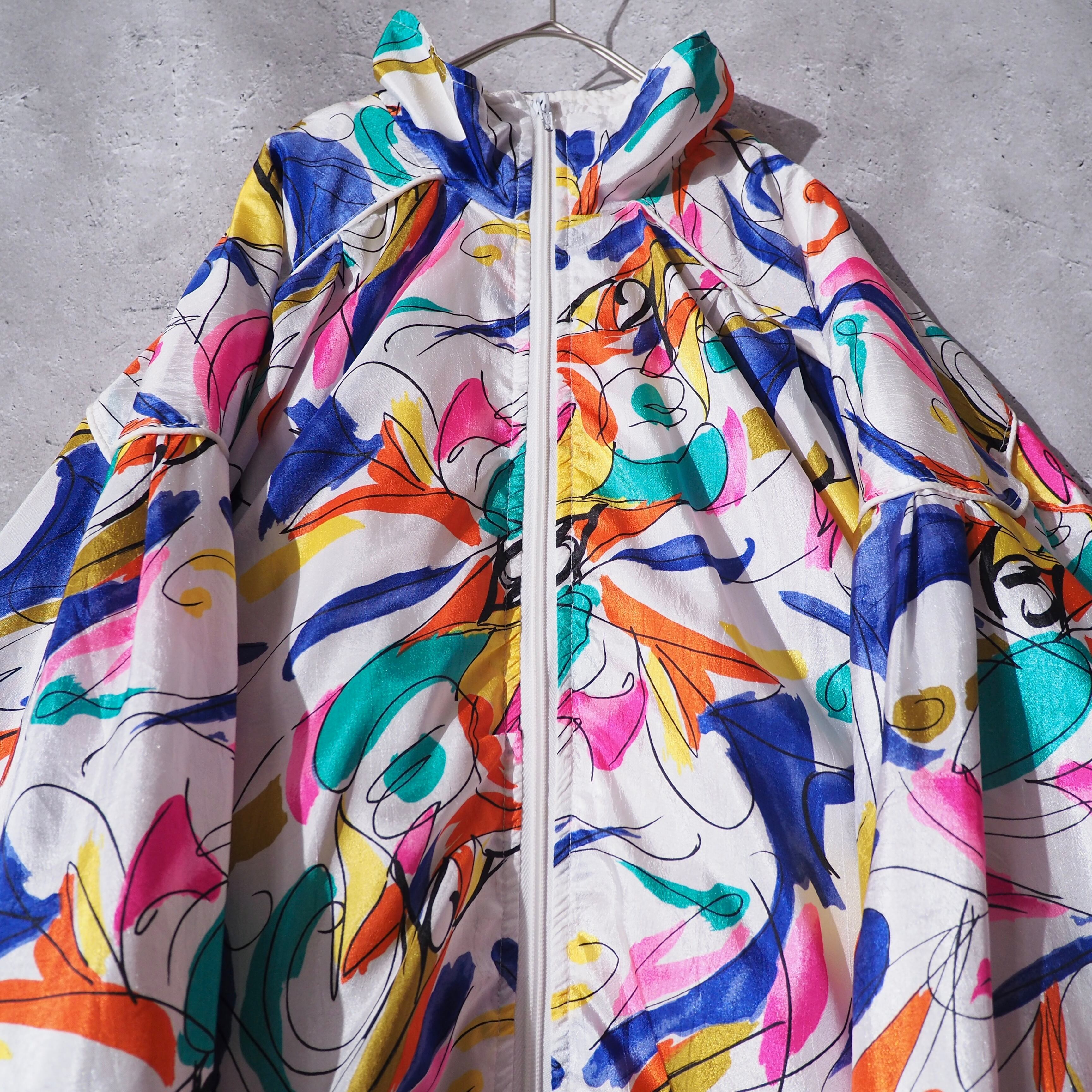1990s Rainbow contemporary art line pattern design vintage l blouson