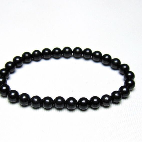 シュンガイト ブレスレット 6mm 一点物 メール便可 111-49640