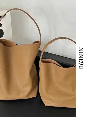 grain-leather soft classy bucket-bag 8color【NINE-A7628】