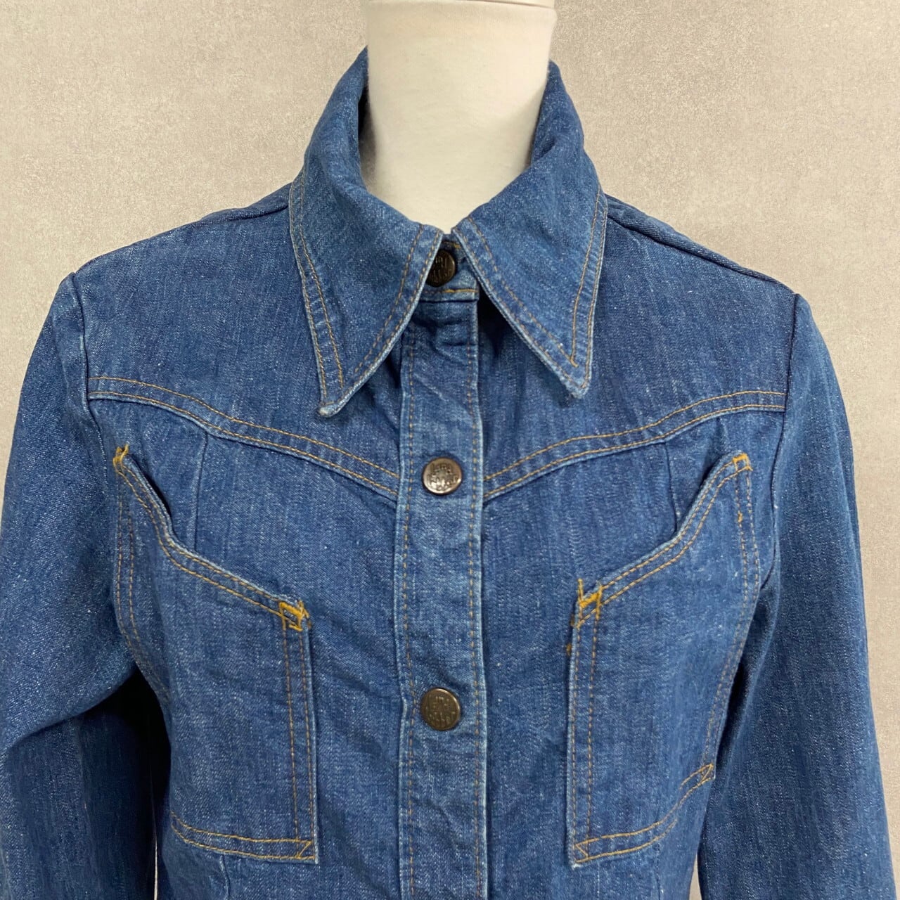 70年代 Landlubber ヴィンテージ デニム シャツ ワンピース レディース