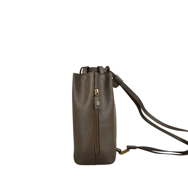 FENDI フェンディ ショルダーバッグ ブラウン FFロゴ レザー 巾着 2WAY vintage ヴィンテージ オールド z6vszr