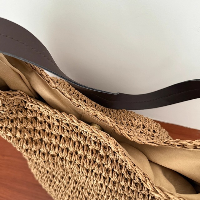 ワンハンドル　巾着型　かごバッグ  00128