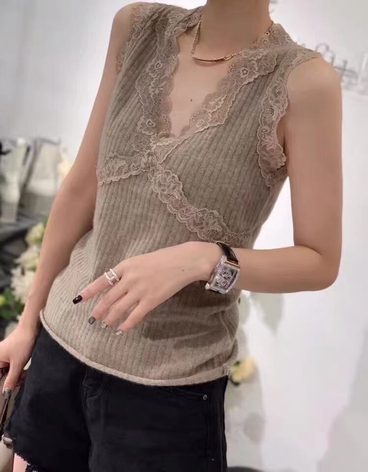 レースデザイン リブニットタンク  AJ−111-996