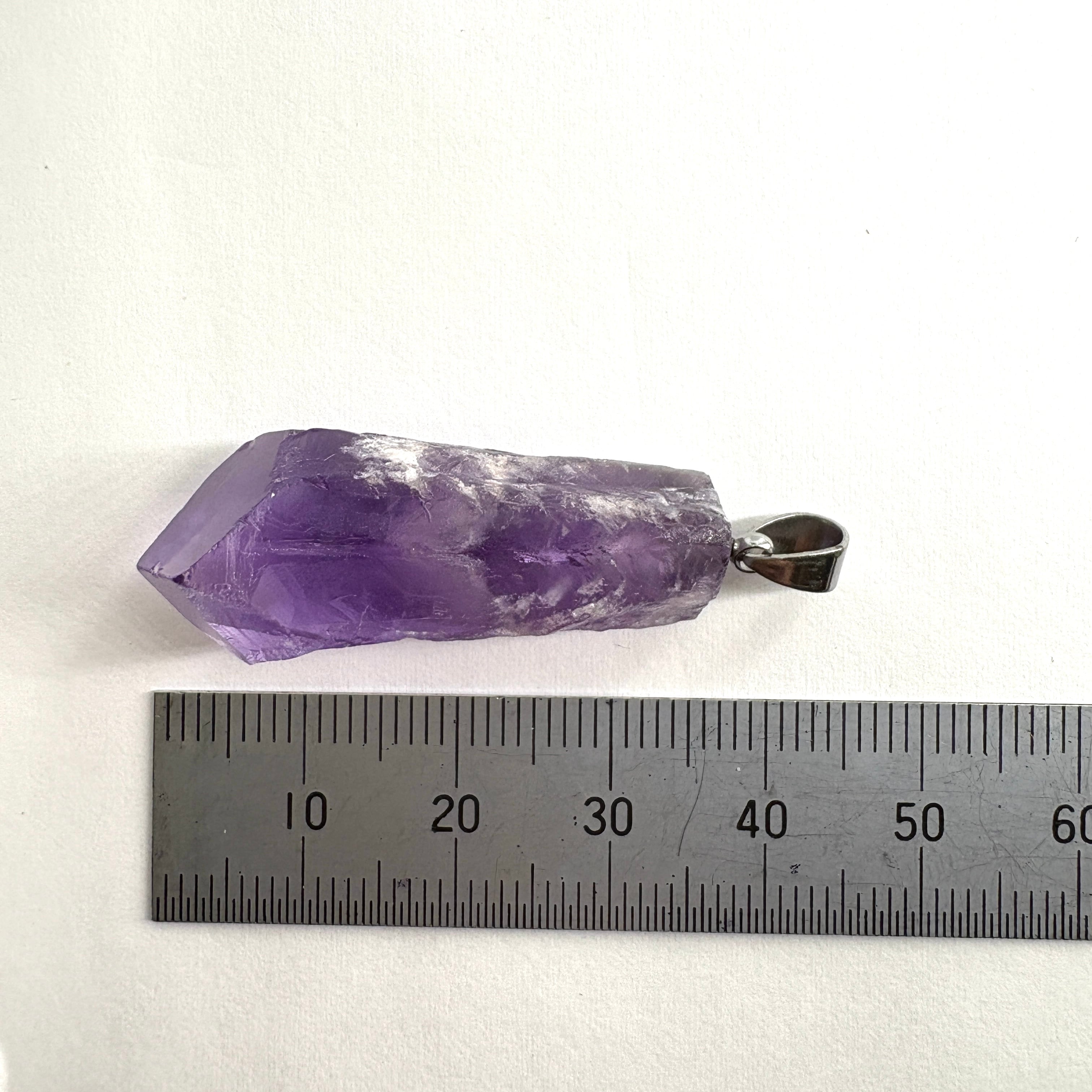 レーザーアメジスト原石 ファントム ペンダントトップ メキシコ