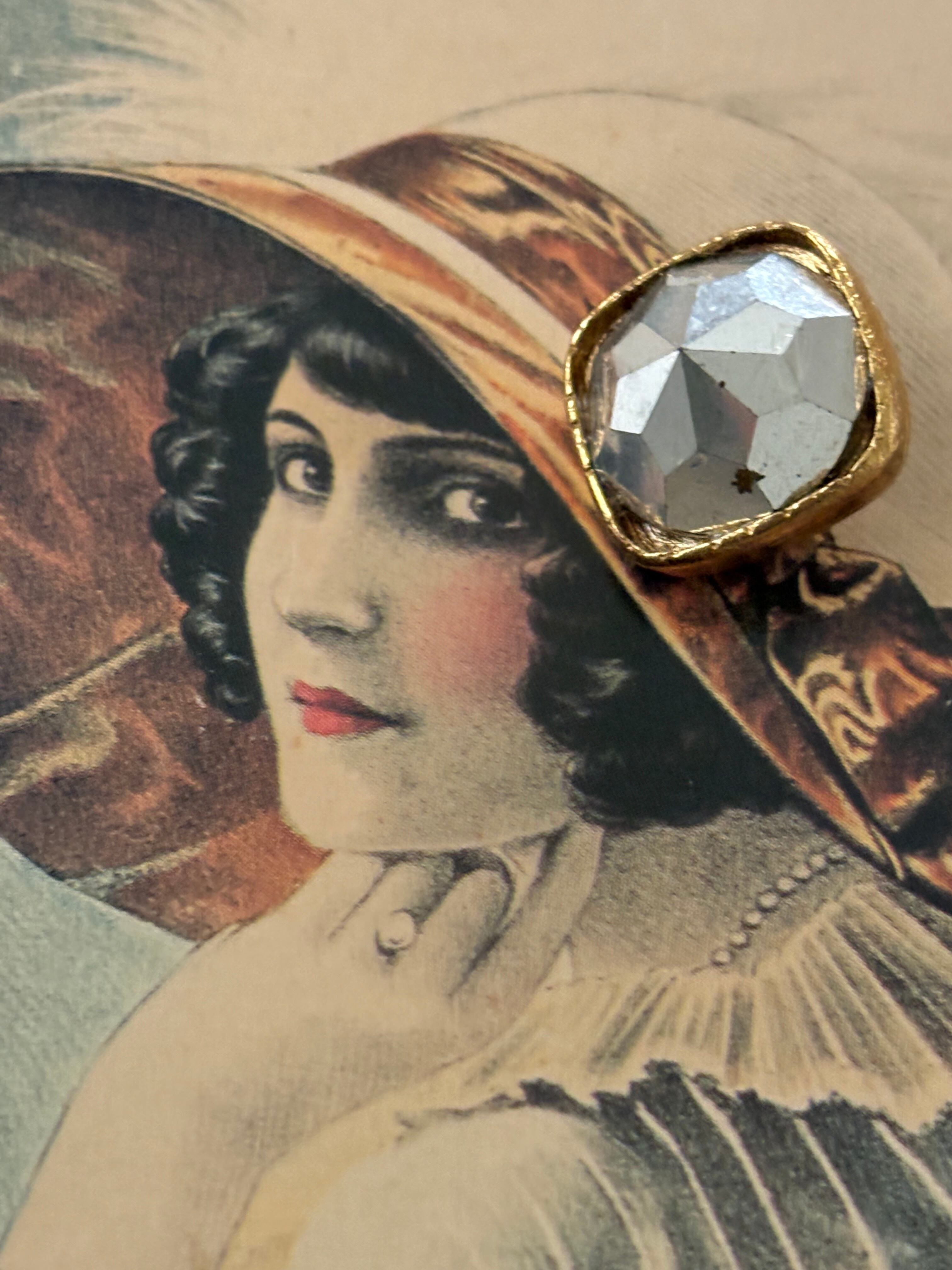 15mm フランスアンティーク ボタン メタル カボション ゴールド ドーム型 アクセサリー デコレーション材