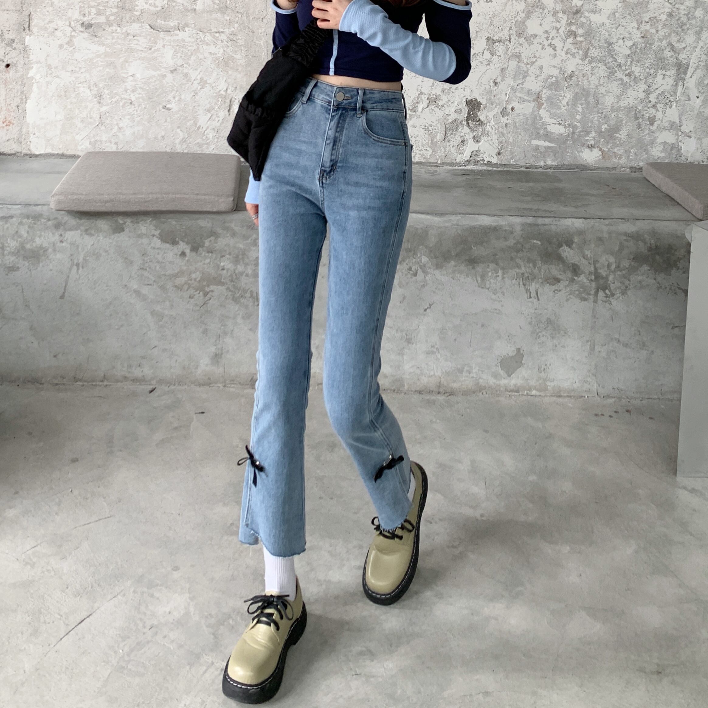 パンツ レッド リボン オータム 秋物 萌量不足55410525866