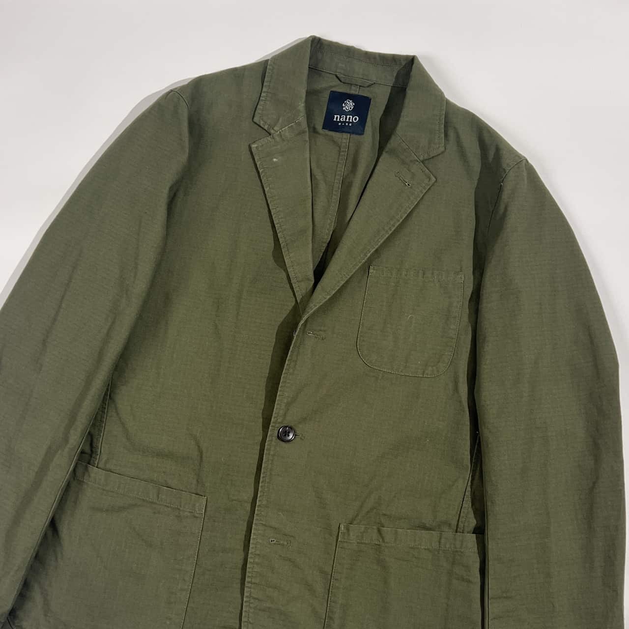 nano BASE ナノベース 3B テーラードジャケット M/カーキ メンズ