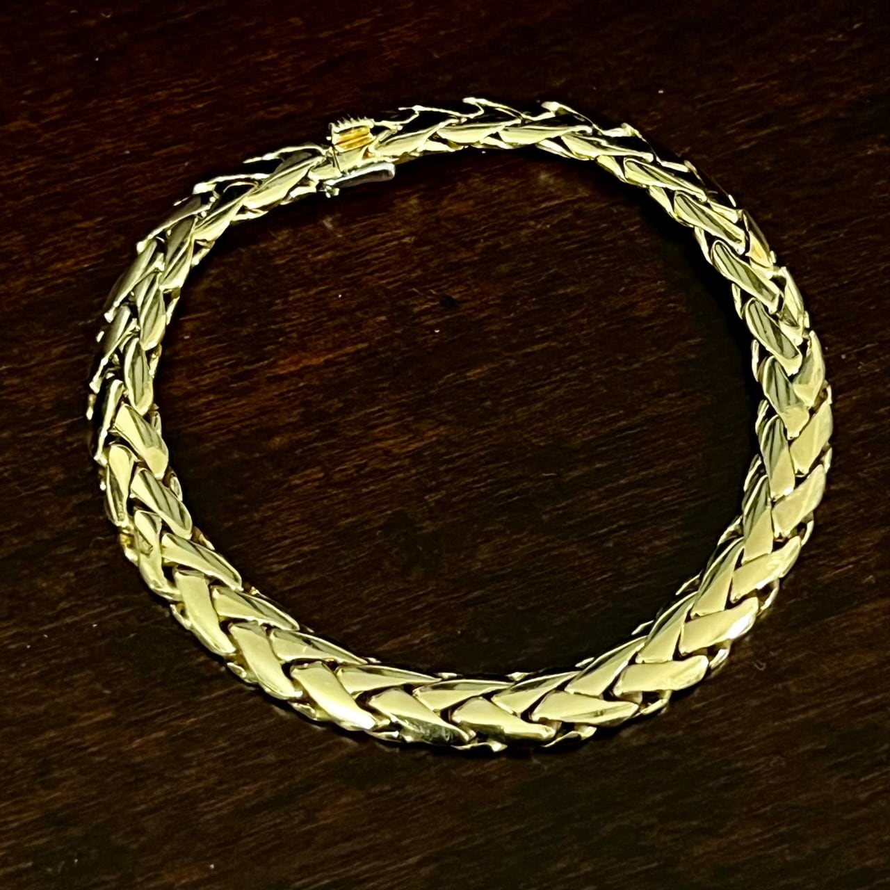 VINTAGE CARTIER 18K Gold Swage Braid Chain Bracelet | ヴィンテージ