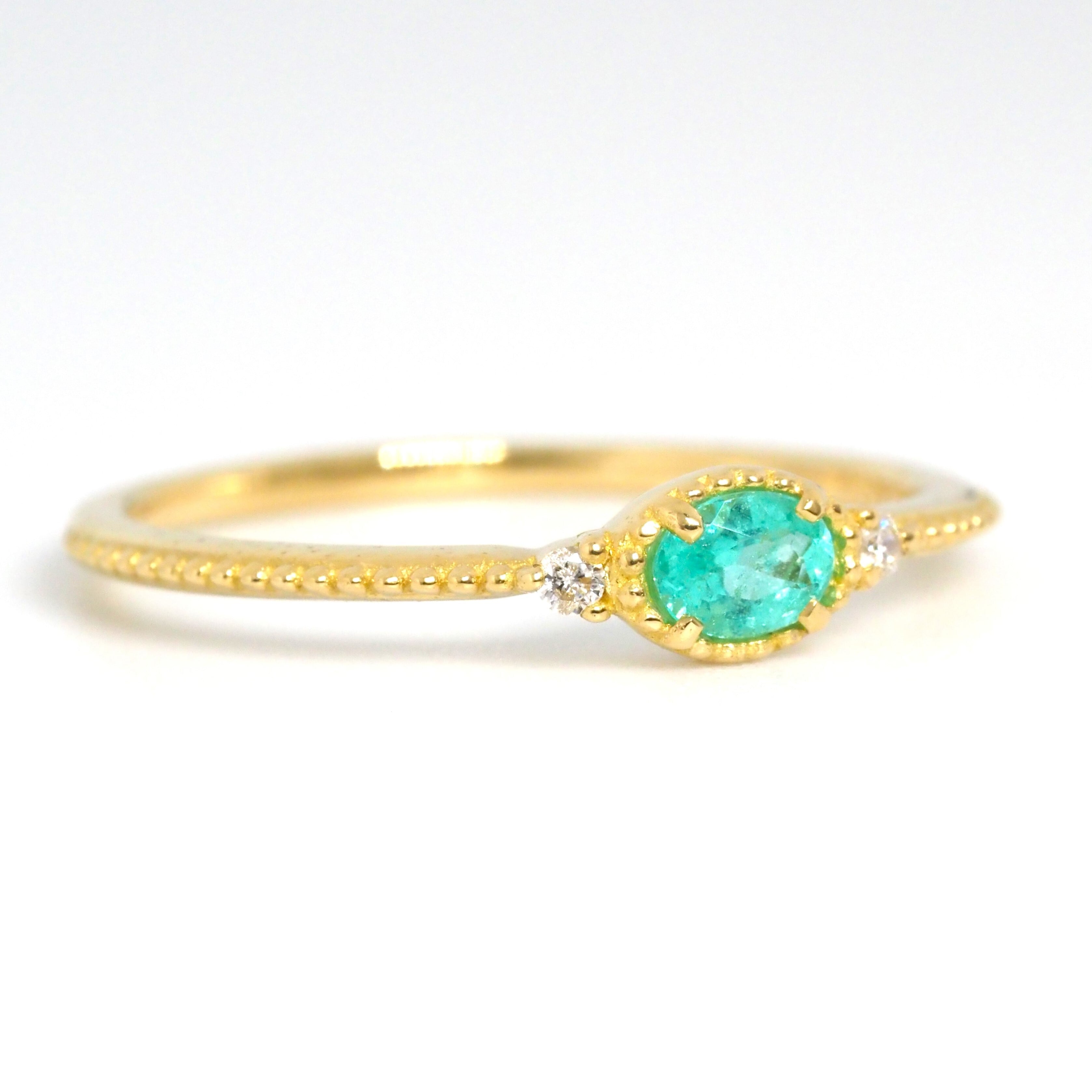 パライバトルマリン ブラジル産0.044ct /K10YGリング GSJソ付属 【公式