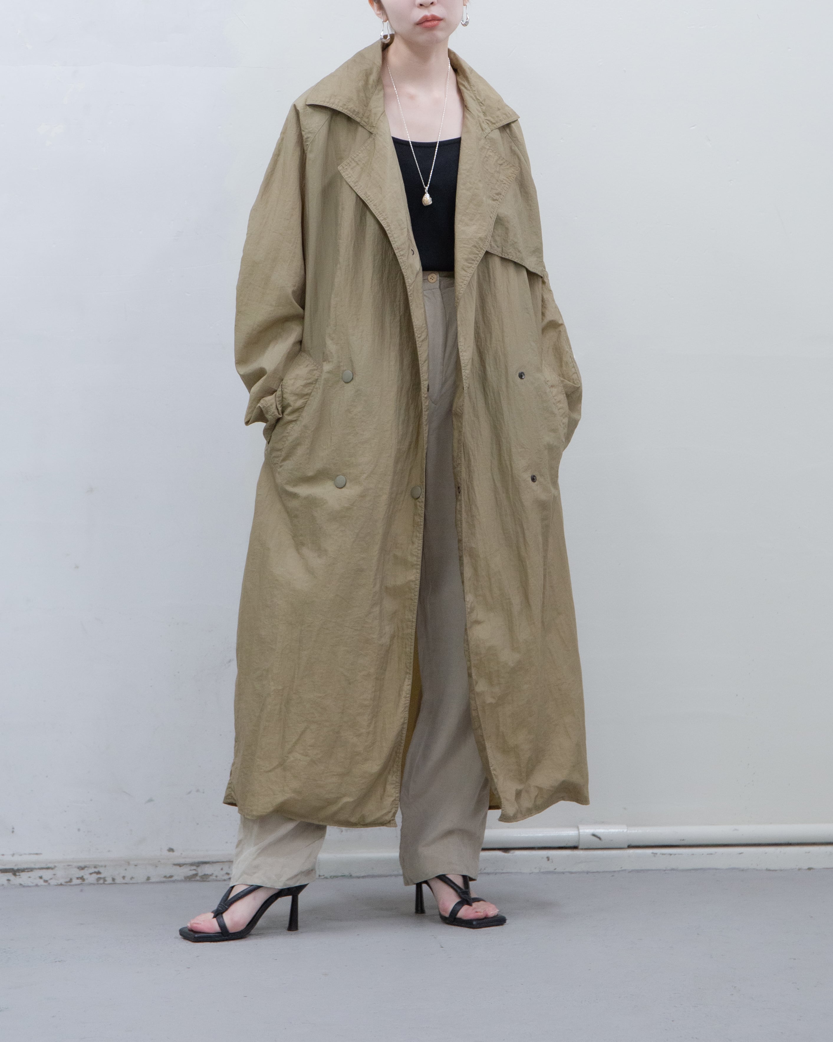 1980s ramowear - nylon wide coat | LUIK FINN 