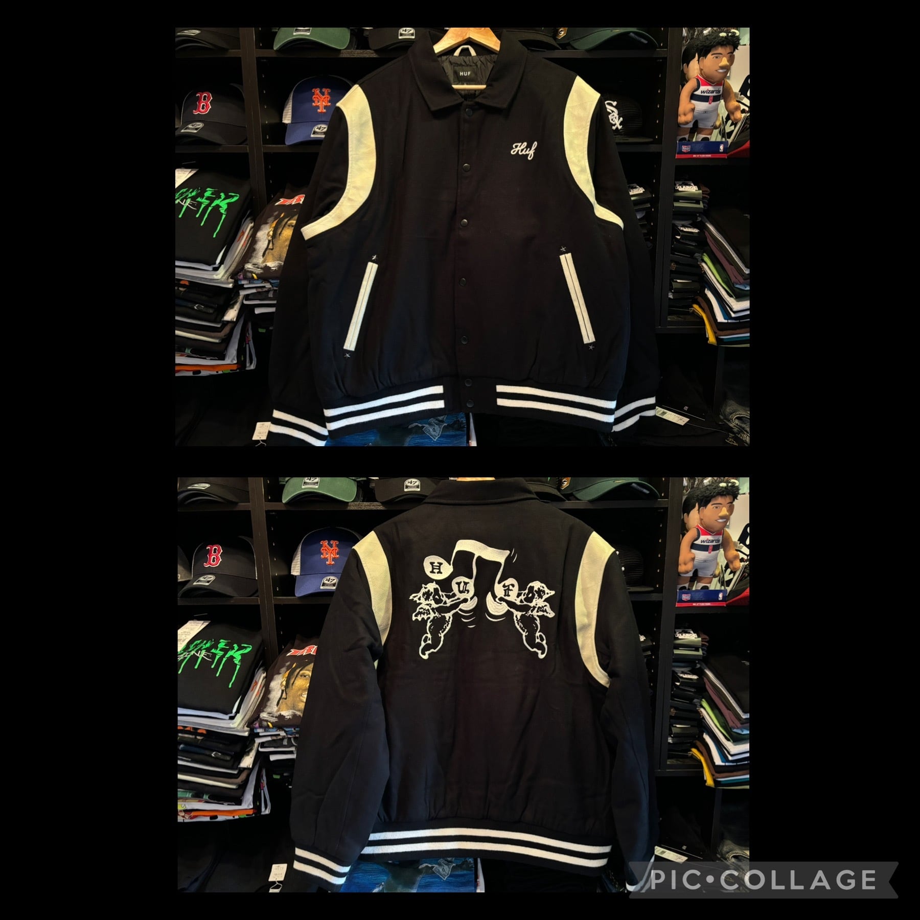 HUF SONG VARSITY JACKET BLACK | FANTASTIC