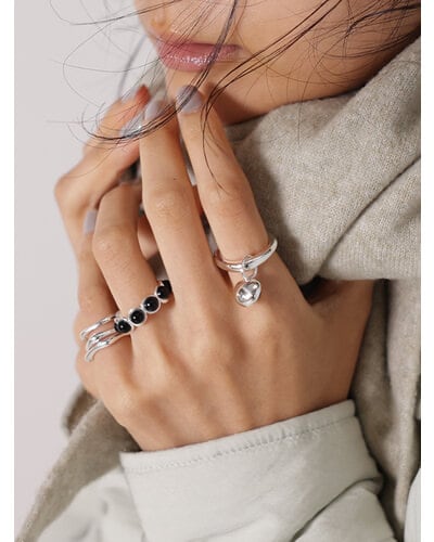 【CHIGNON】[0055-345SH] 9オニキスリング