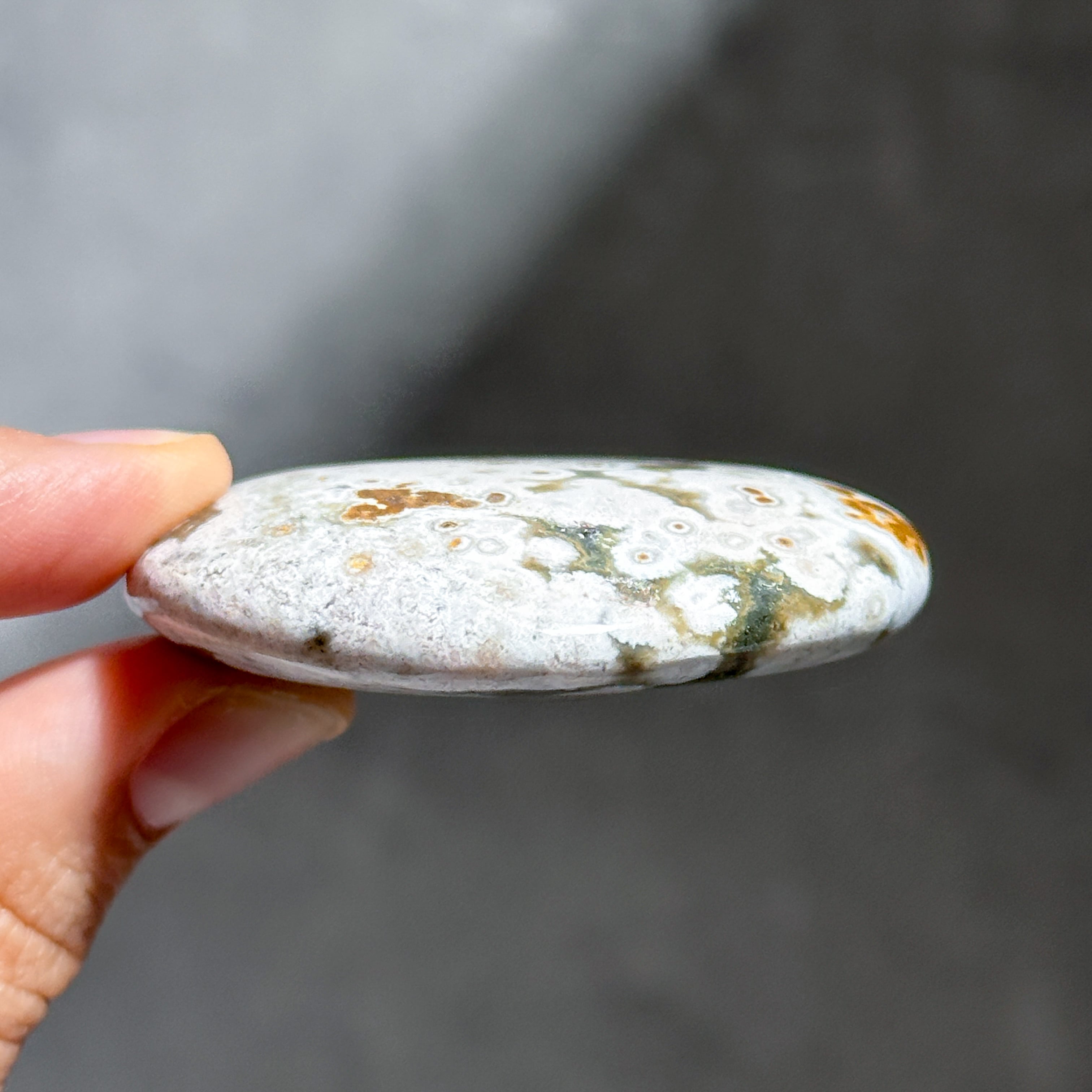 【B】キラキラグリーン✴︎オーシャンジャスパー パームストーン オーシャンジャスパー パームストーン44◇ Ocean Jasper ◇天然石