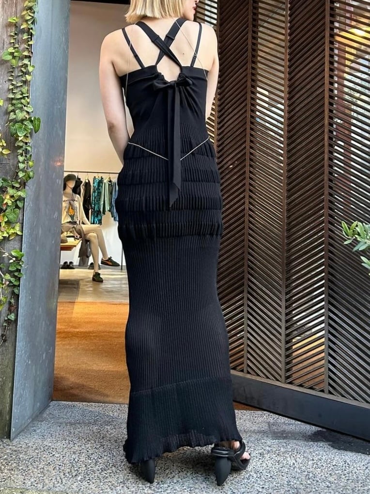 24SS】FETICO フェティコ / SHEER STRIPE KNIT DRESS | TRENT  