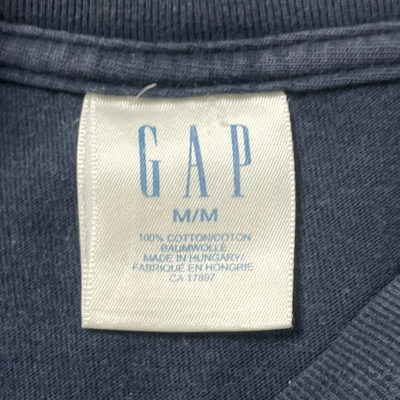 00年代 GAP ギャップ プリント Tシャツ メンズL 古着 00s Y2K 紺色【T 