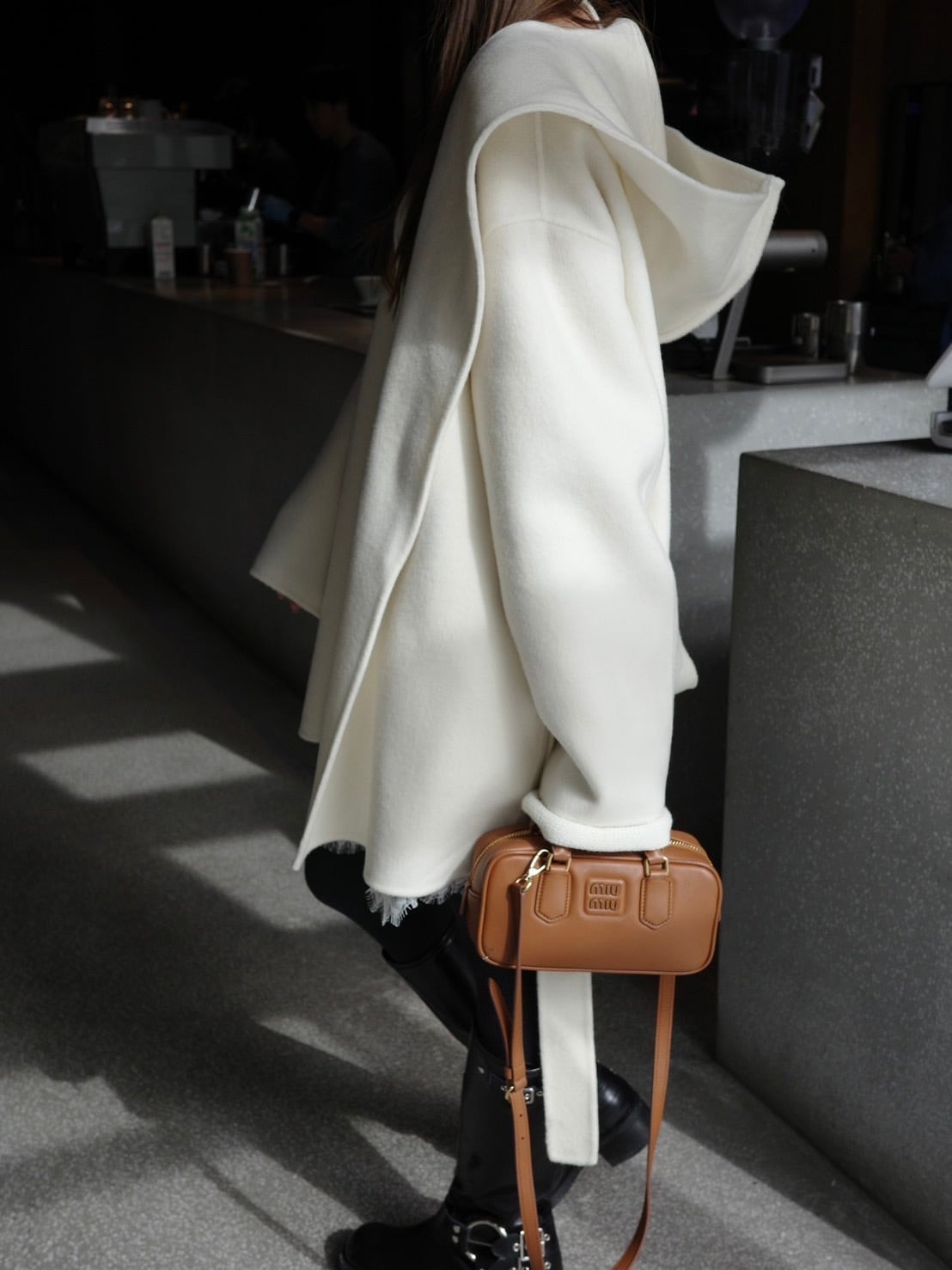 Hooded wool coat / ivory (12月上旬頃発送予定)