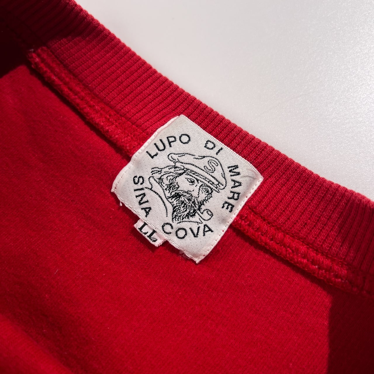 SINA COVA シナコバ 背中BIGデザイン入り ワッペン付き スウェット トレーナー サイズ LL /レッド/メンズ/日本製/マリン