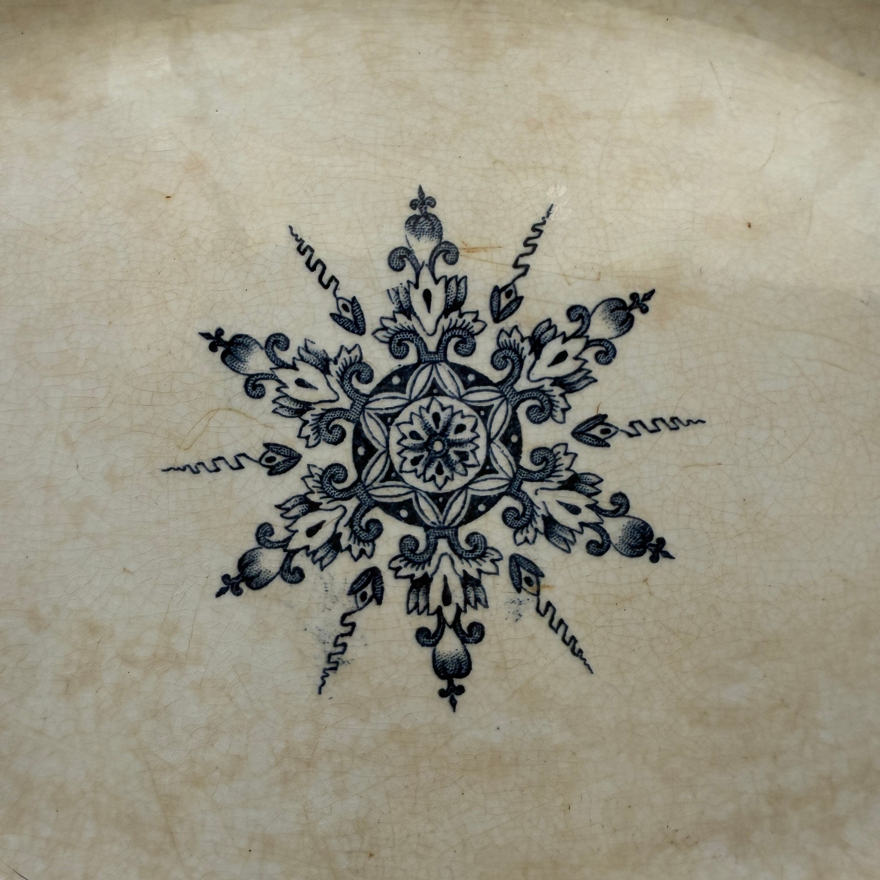 French Large Oval Plate By Gien/フランスジアン窯の大きなオーバル