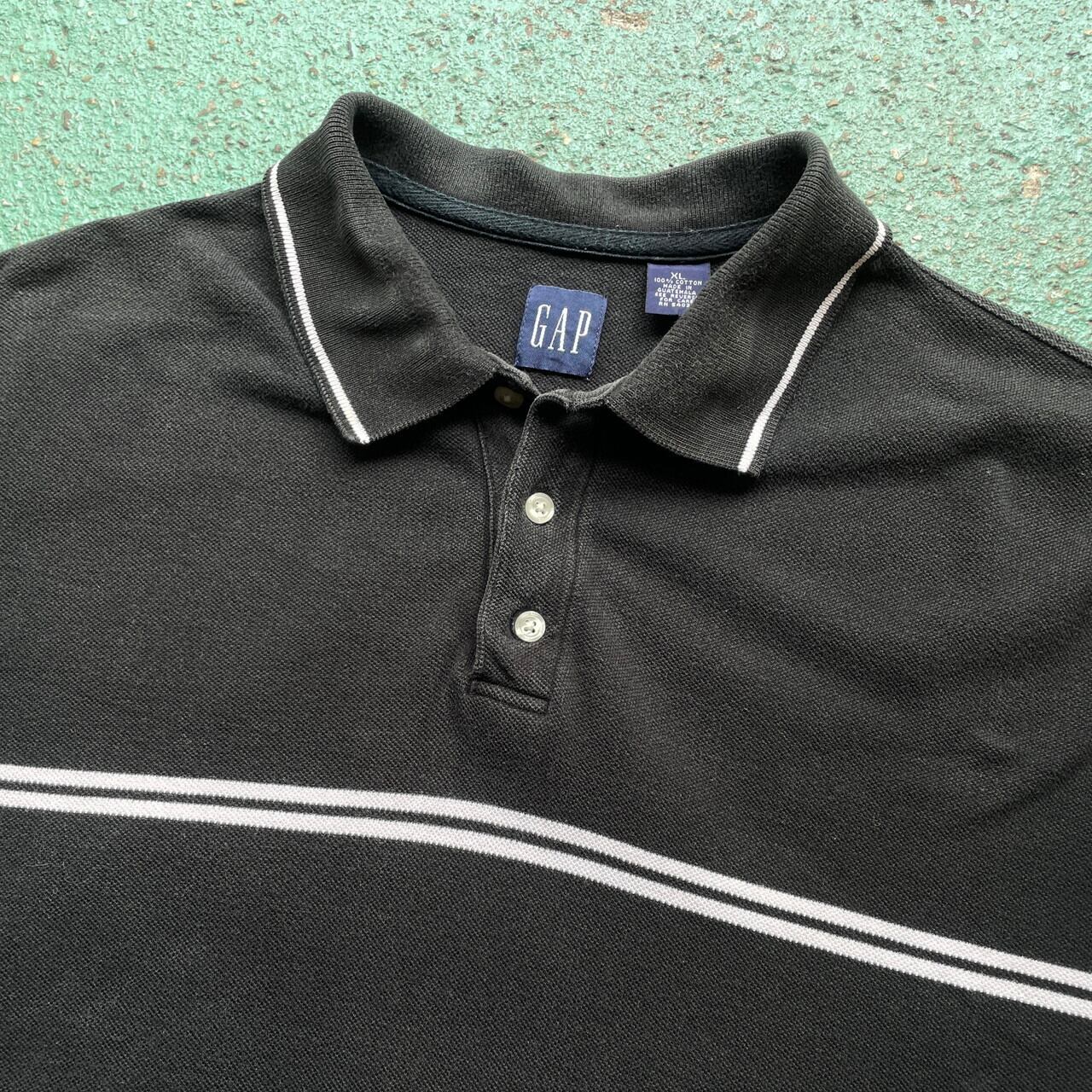 00年代 OLD GAP オールドギャップ 鹿の子 ラインデザイン ポロシャツ