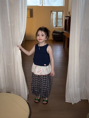 [aiai] Navy Button Sleeveless Top / [아이아이] 네이비버튼나시탑