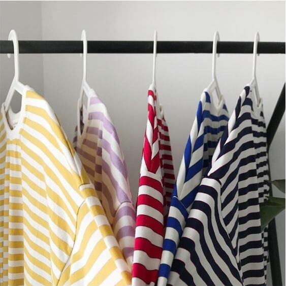 全4色 Tシャツ ボーダー バイカラー ラウンドネック ゆったり