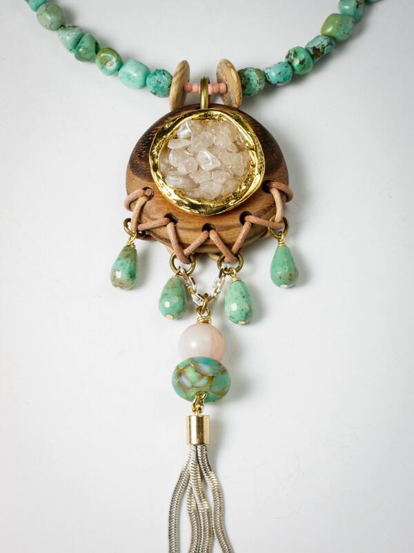 【精霊のアミュレット】ローズクォーツ×ゼブラウッド/N391-2