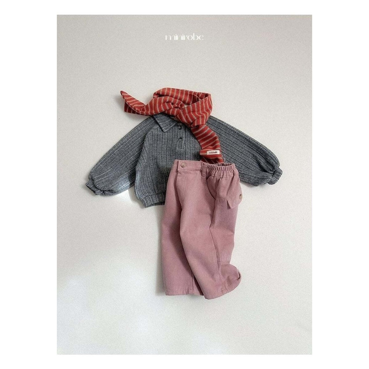 【取寄】minirobe ボタンピーチパンツ|冬服|韓国子供服