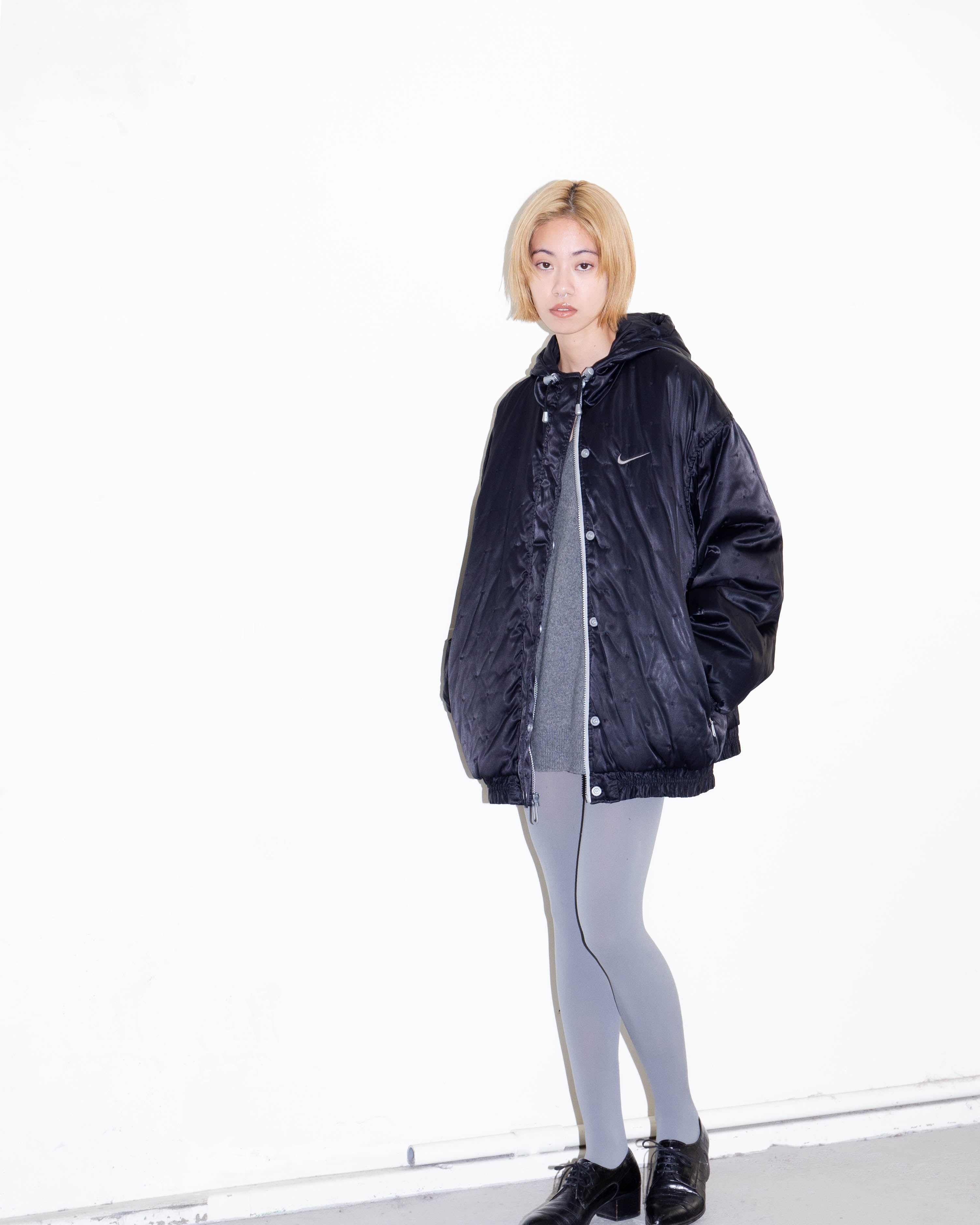 1990s NIKE - embroidery padded zip-up hoodie | LUIK FINN