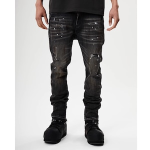 【DRIP2511】PMW Ink Splash Tear Damaged Denim