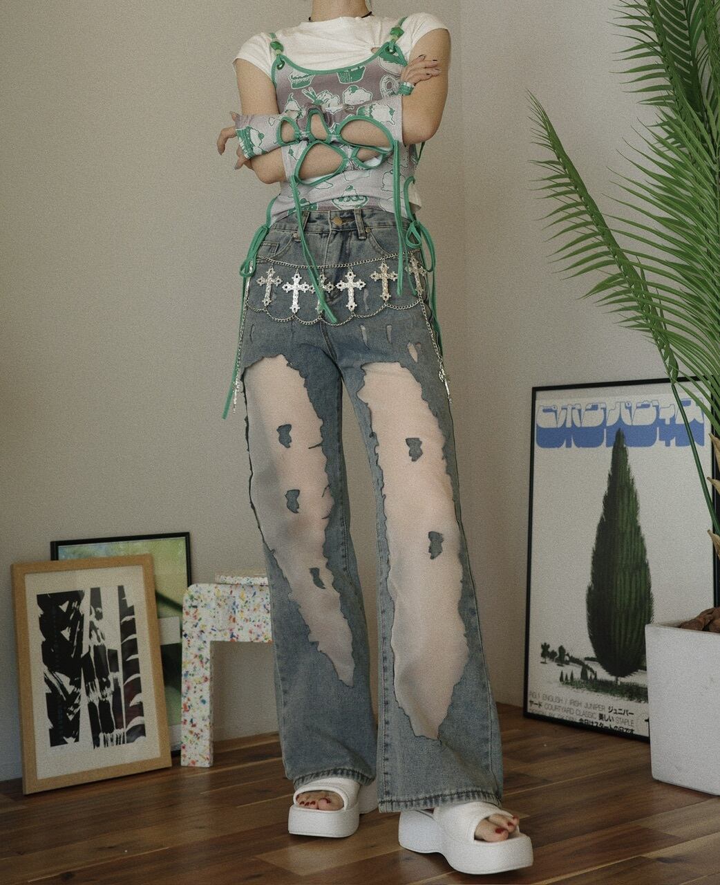 d.i.a ギャル服 アームウォーマー付き d.i.a ギャル服 アームウォーマー付き