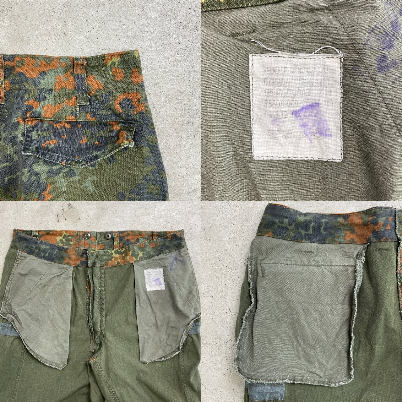 90年代 ドイツ軍 フレクターカモ カーゴパンツ メンズW38相当 古着 90s 