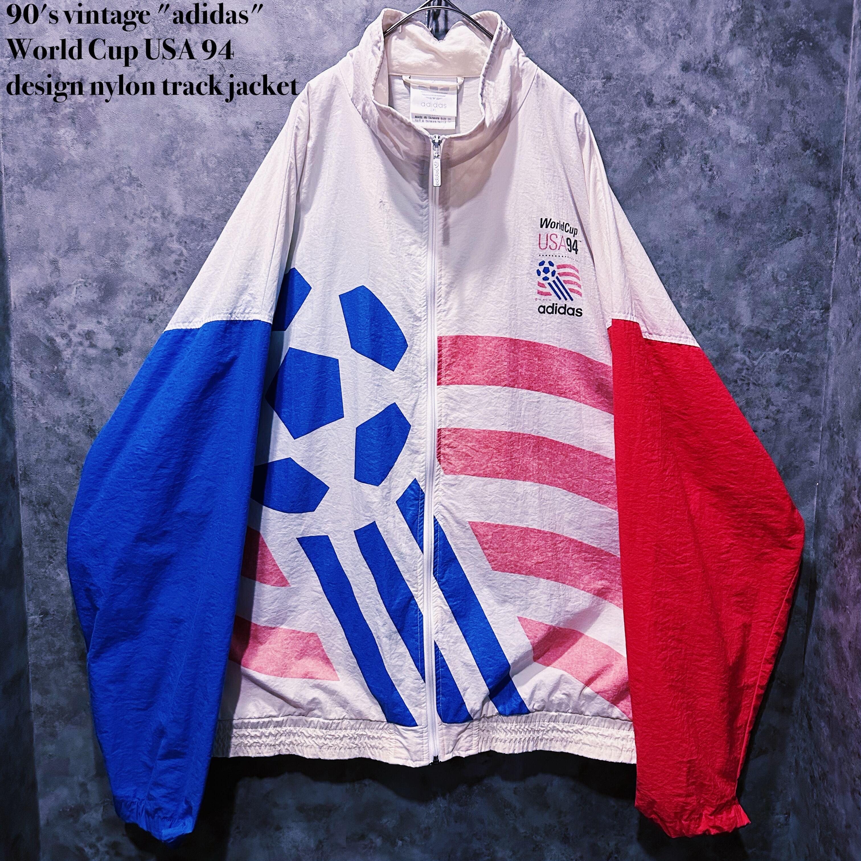 【doppio】90's vintage "adidas"World Cup USA 94 design nylon track jacket