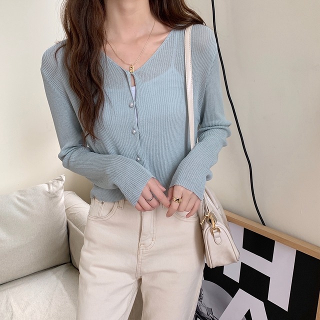 夏の定番、日焼け止めニットカーディガン　A0803