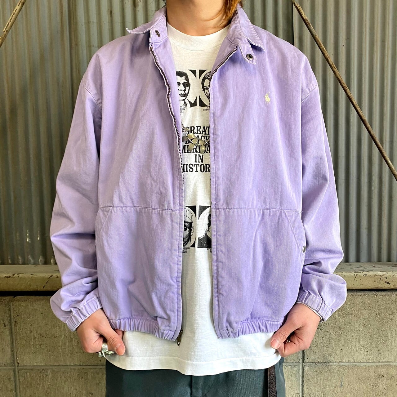 Polo Ralph Lauren スイングトップ　パープル ポロバイラルフローレン スイングトップ 後染め パープル メンズXL相当