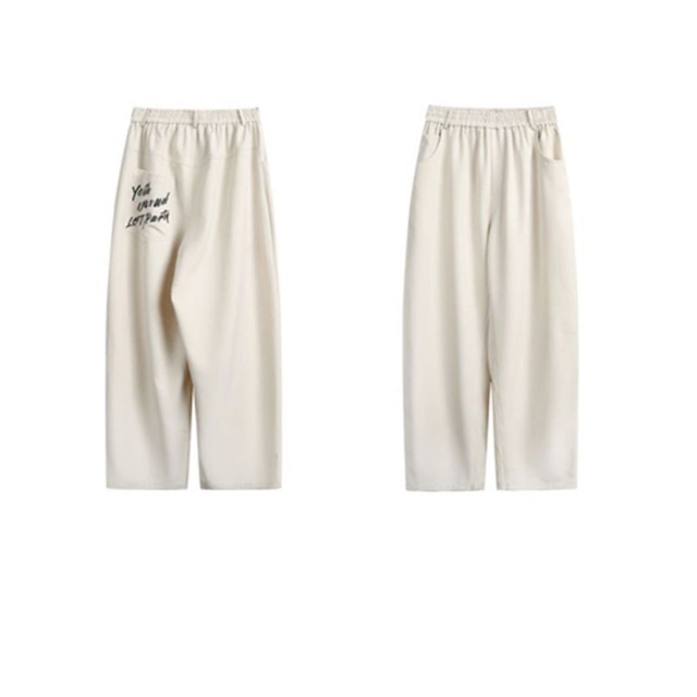 バックポケットロゴプリントワイドパンツ 4col R00358