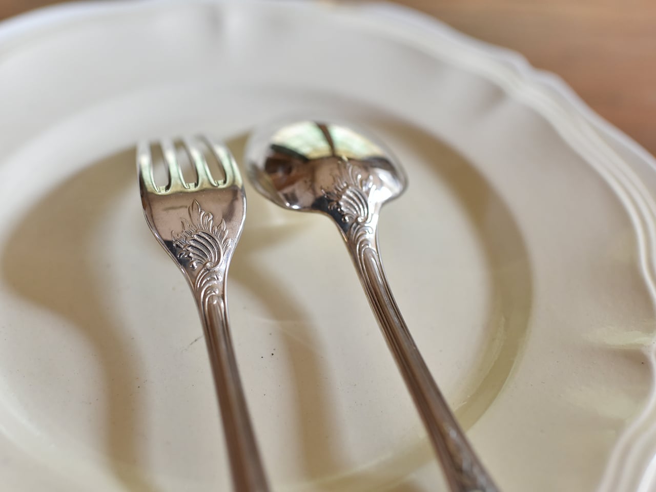 シルバーカトラリー(フォークとスプーンのセット) フレンチアンティーク