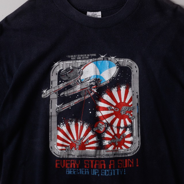 【逸品】70s Vintage T-shirts  BELTON  "HONDA SUZUKI YAMAHA KAWASAKI" BIKE made in USA Tee mint condition ／70年代  ヴィンテージ バイク Tシャツ プリント USA製  サイズL 希少 ミントコンディション シングルステッチ ダークネイビー
