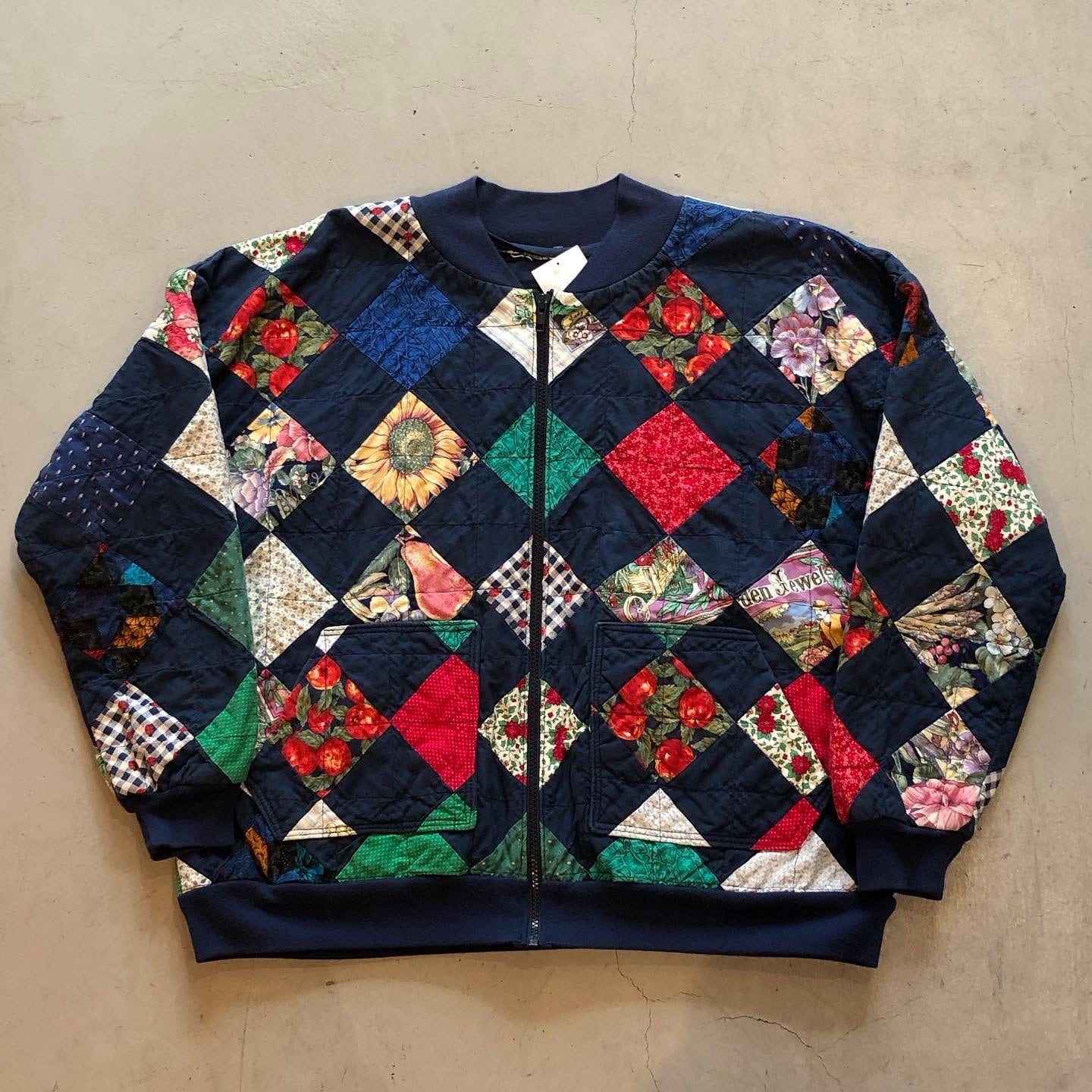 90s〜multi patchwork design quilting blouson jacket【高円寺店 