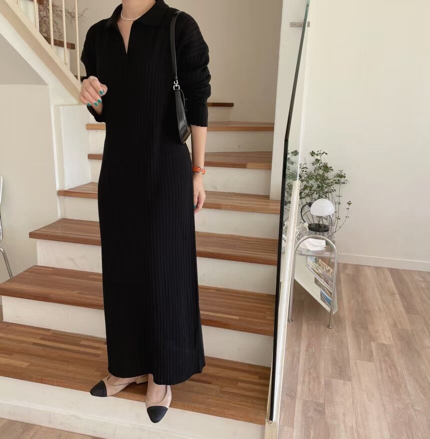 襟付きニットワンピ AJ1079-811