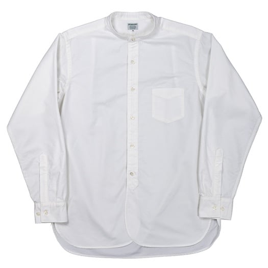 WORKERS(ワーカーズ)~Band Collar Shirt, Supima OX, White~