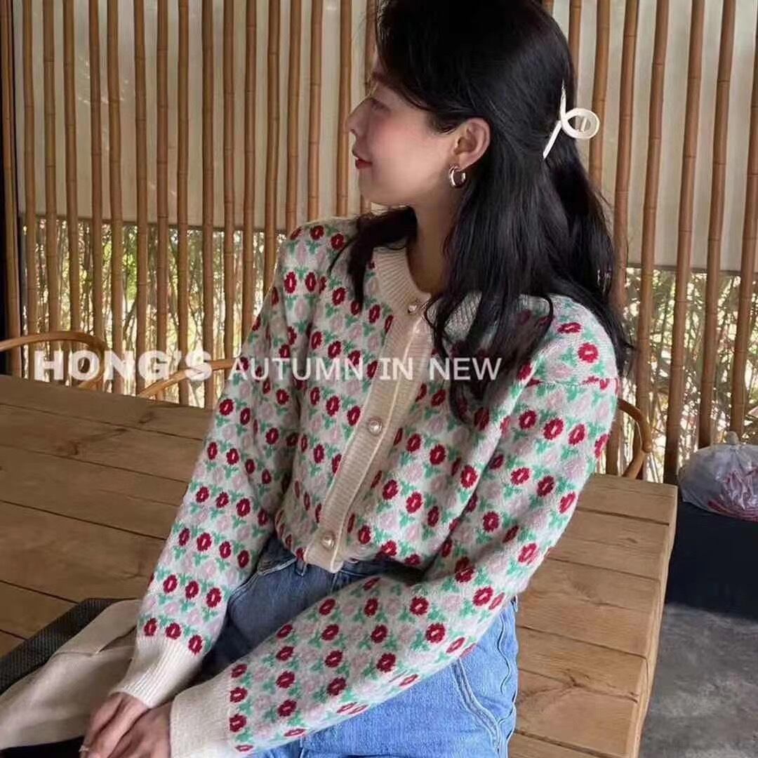 花柄カーディガン